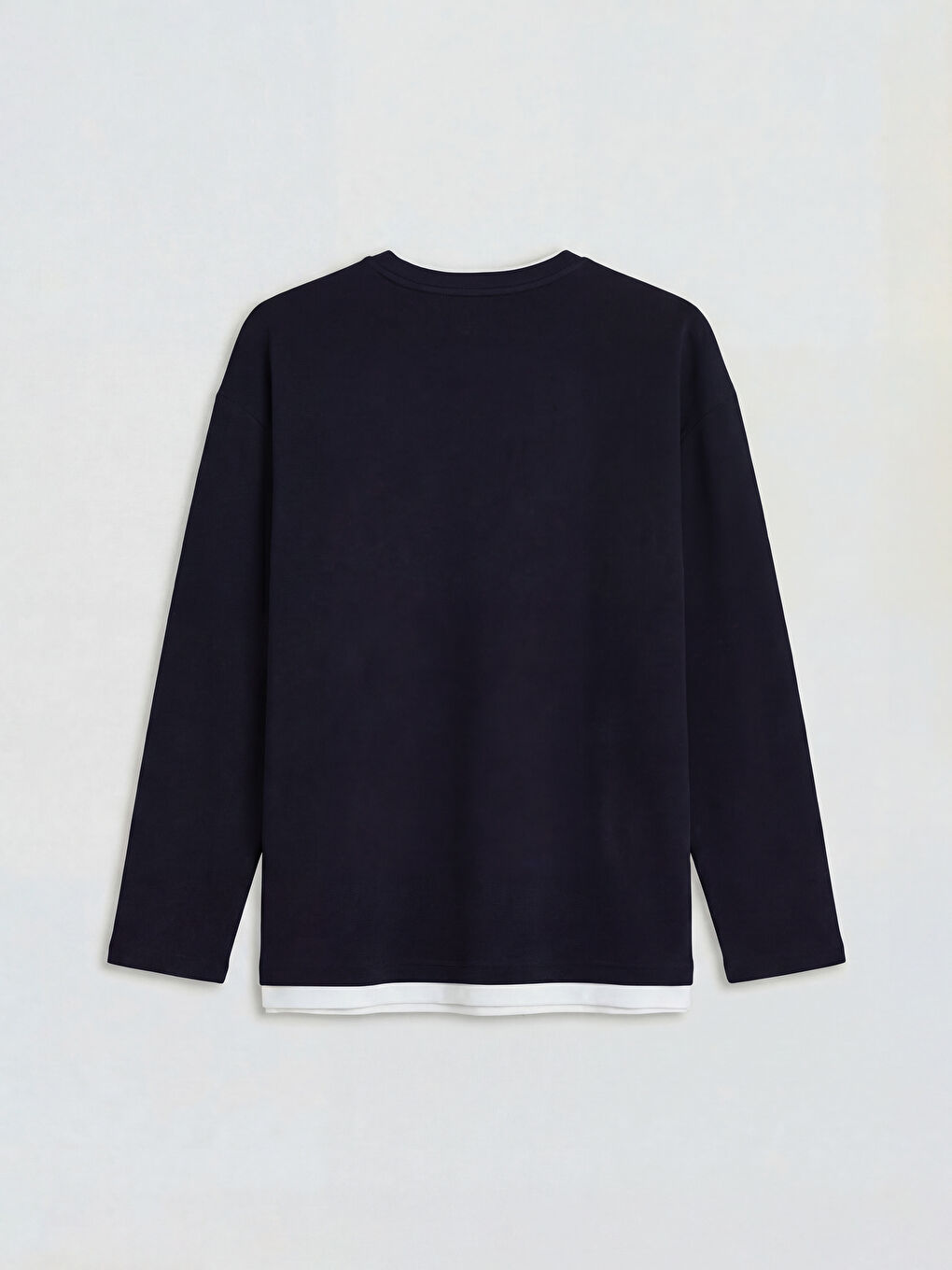 Lacivert Bisiklet Yaka Erkek Sweatshirt-1