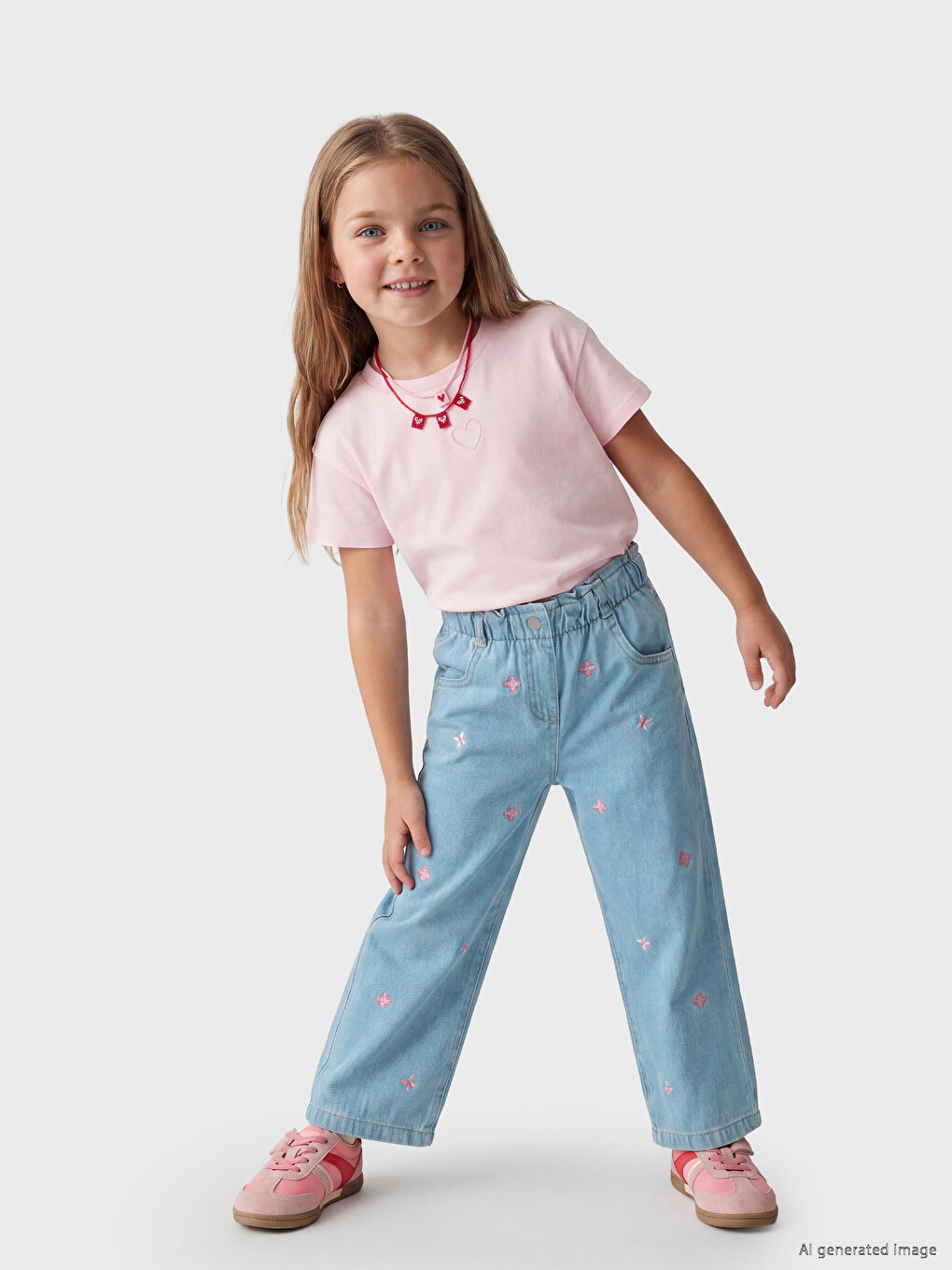 Embroidered Girls' Jeans-1
