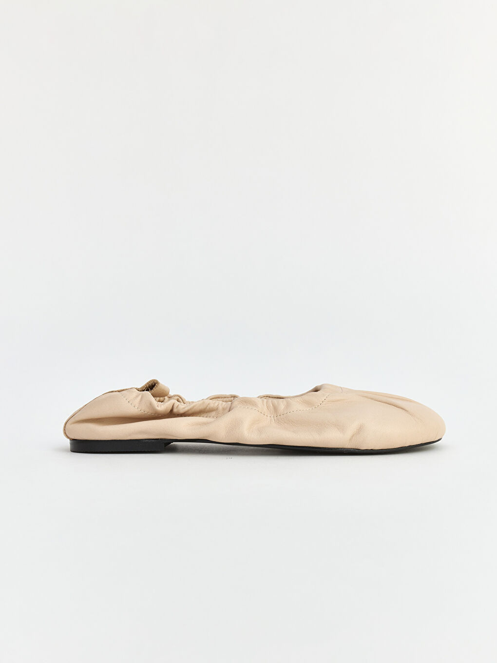 Ekru Hakiki Deri Kadın Babet-1