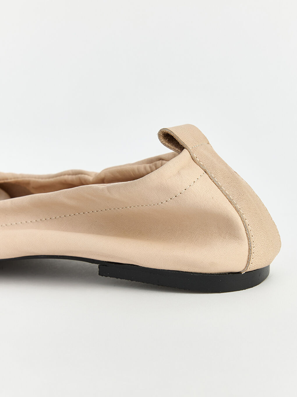 Ekru Hakiki Deri Kadın Babet-3