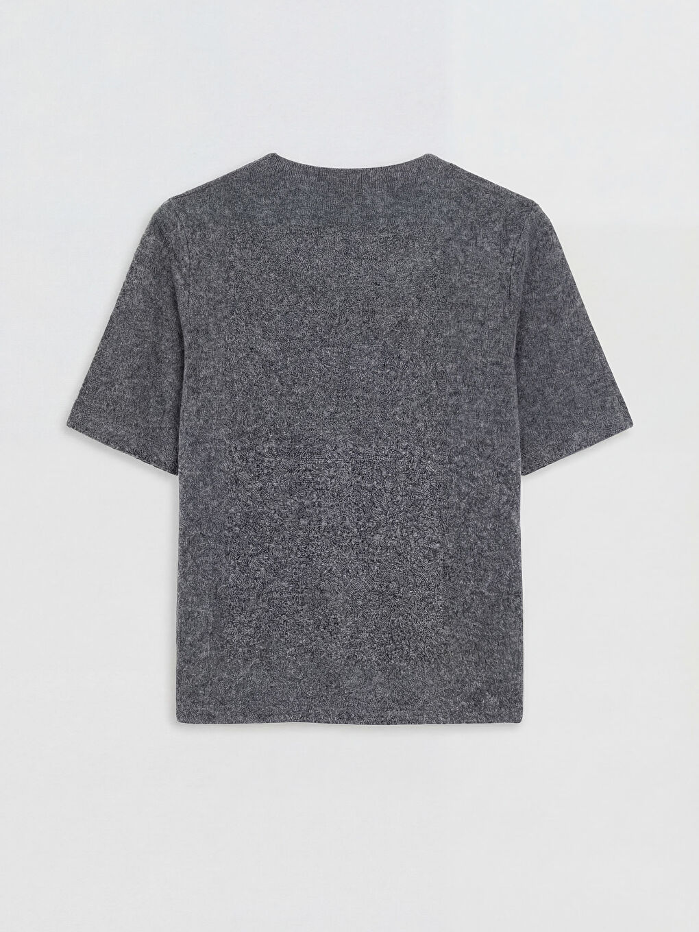 Antrasit Bisiklet Yaka Taşlı Kadın Tişört-5