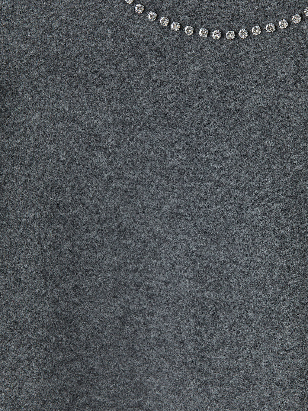 Antrasit Bisiklet Yaka Taşlı Kadın Tişört-6