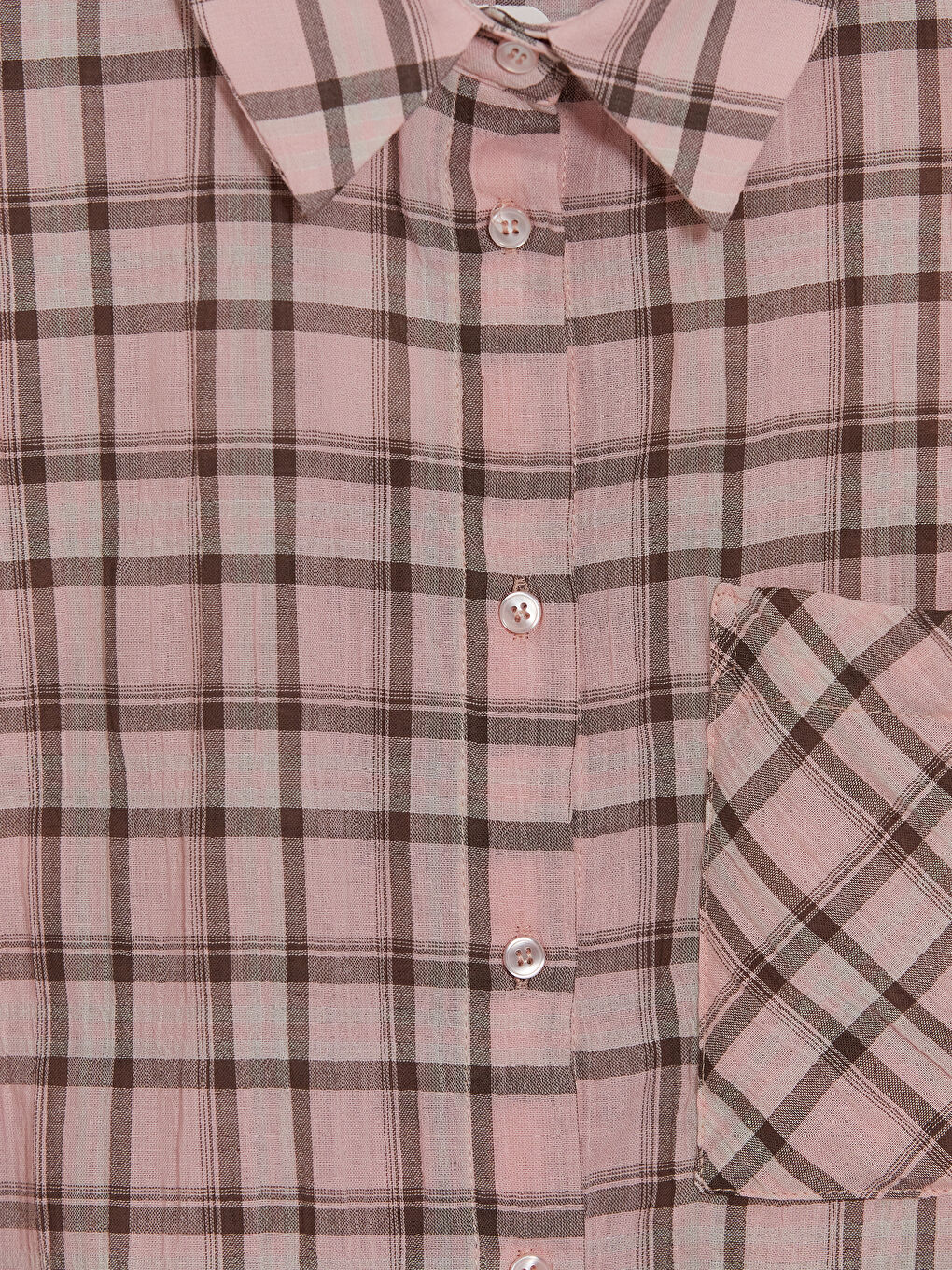 Pembe Ekose Cepli Kadın Gömlek-2