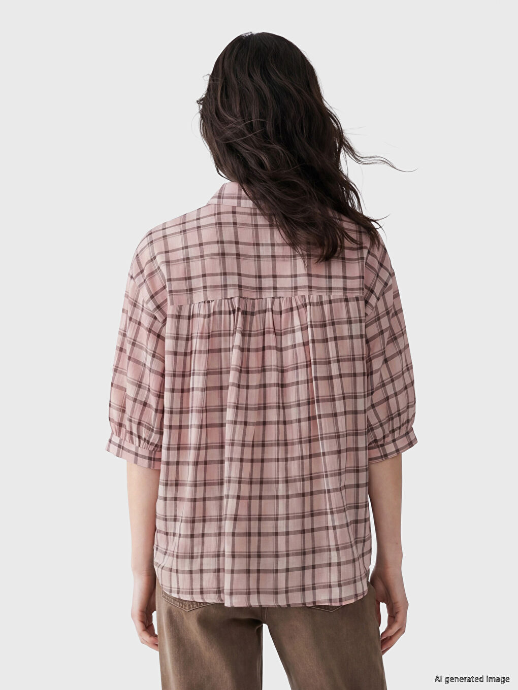Plaid Pocketed Women's Shirt-2