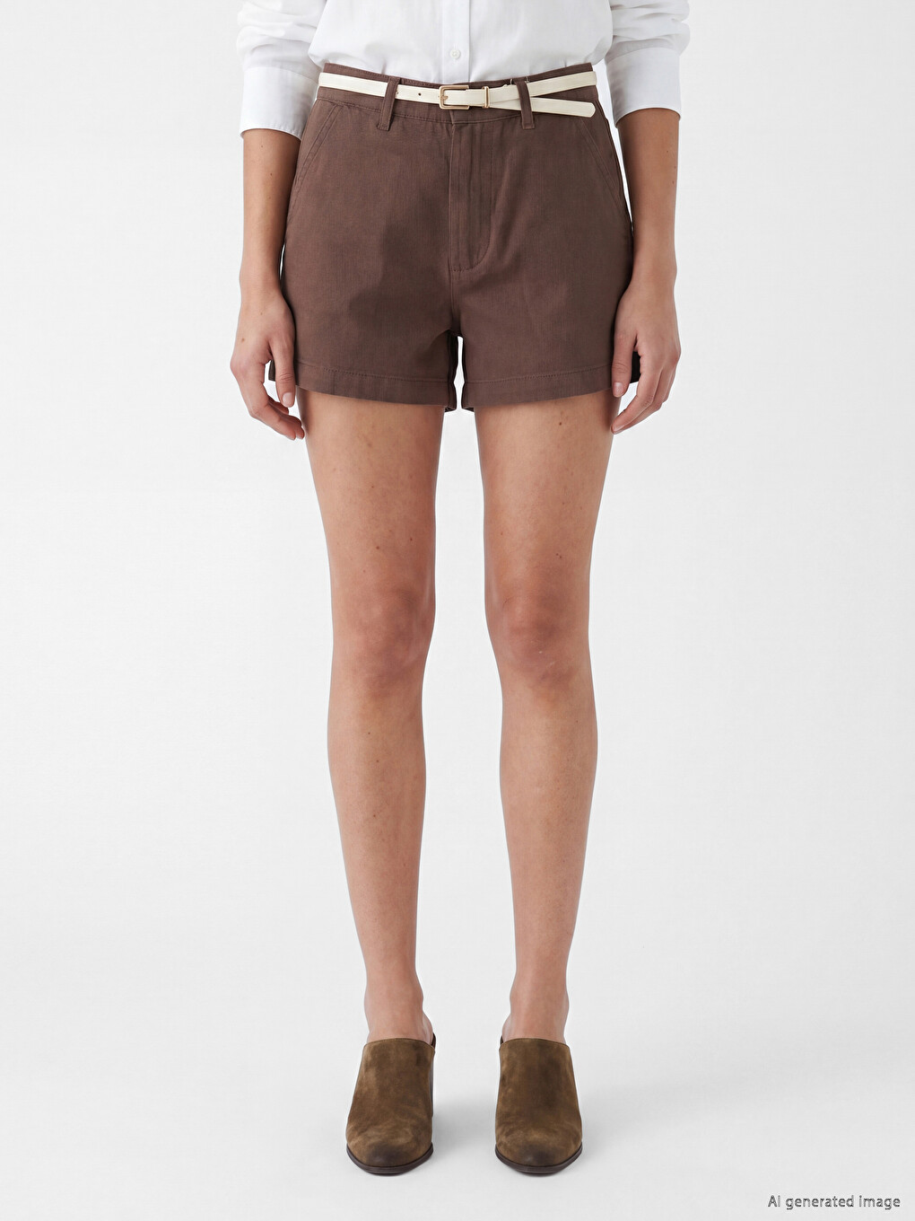 Short En Jean Femme Ceinturé-1