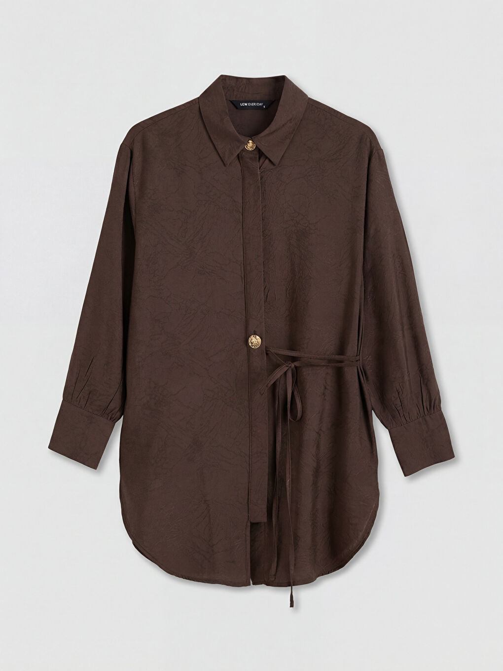 Kahverengi Desenli Kadın Gömlek Tunik