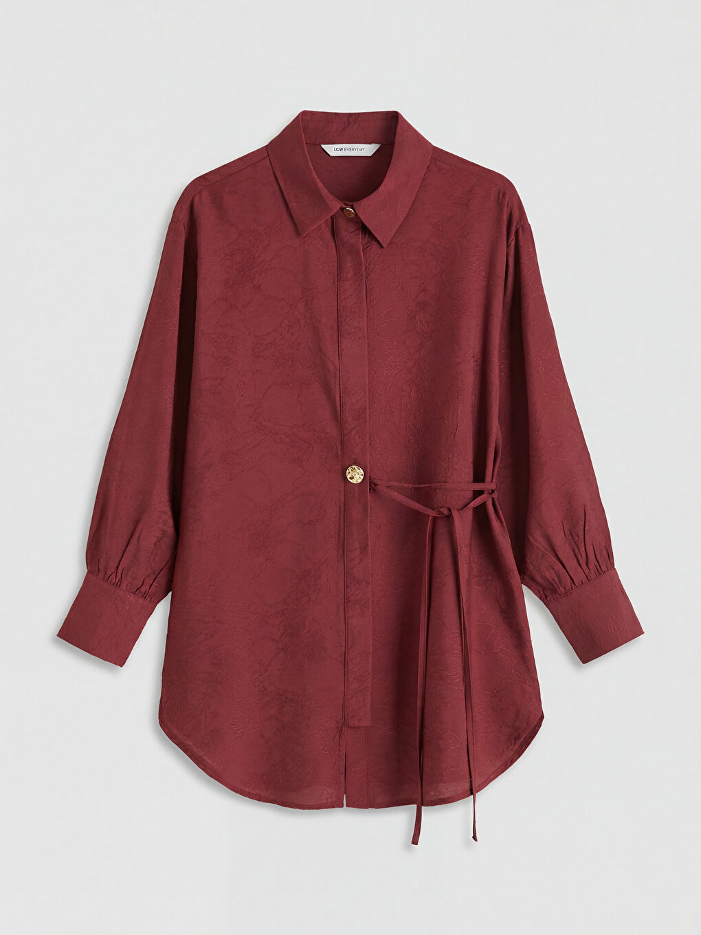 Mor Desenli Kadın Gömlek Tunik	-4