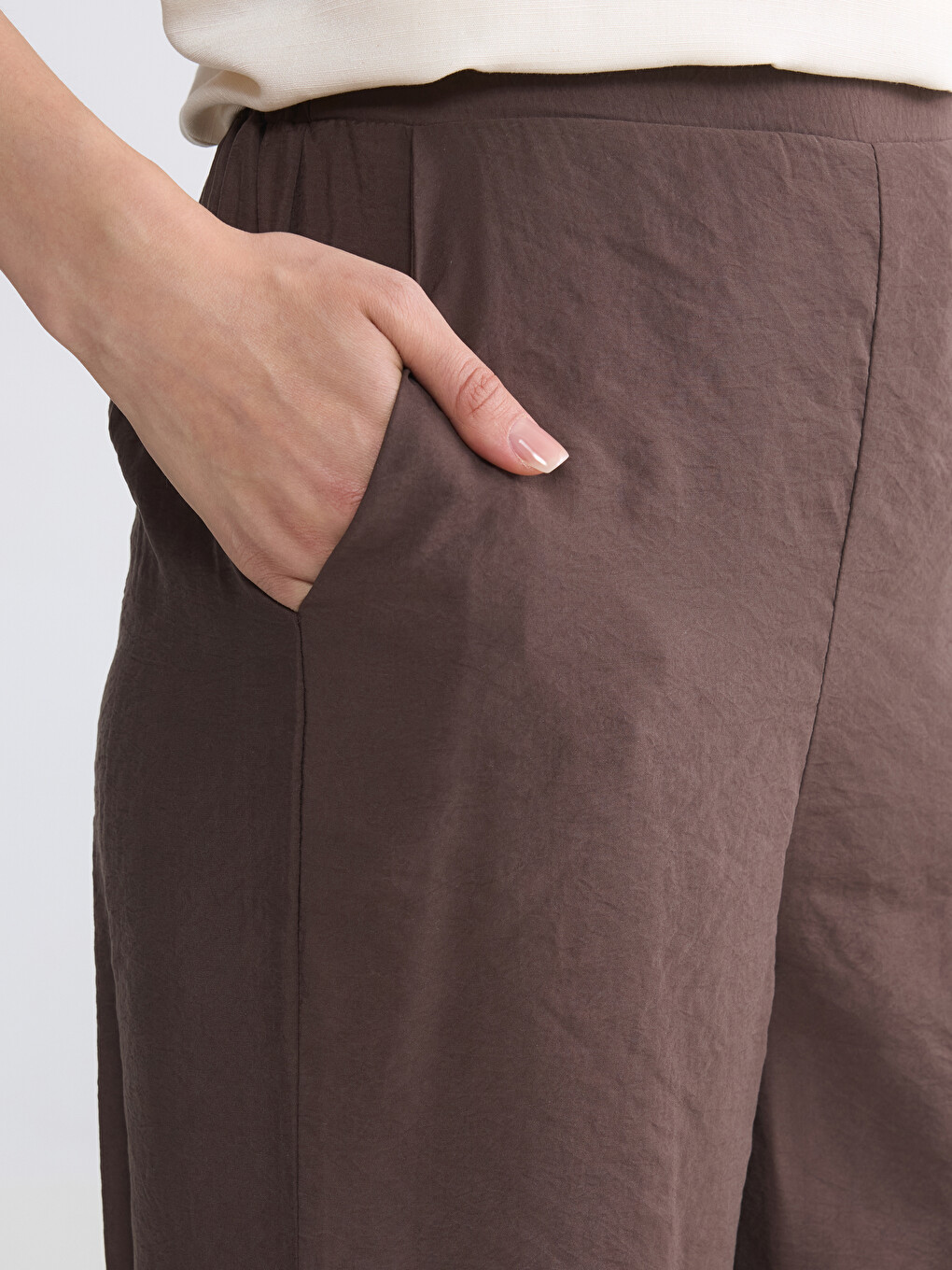 Ženske pantalone od modal mešavine sa elastičnim strukom-2