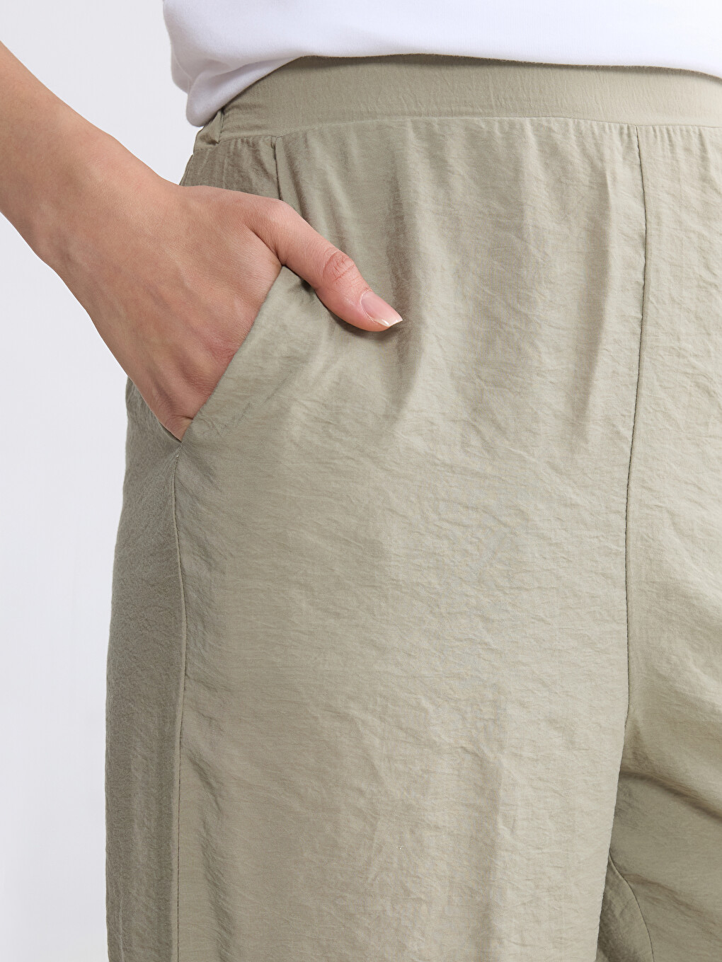 Ženske pantalone od modal mešavine sa elastičnim strukom-2