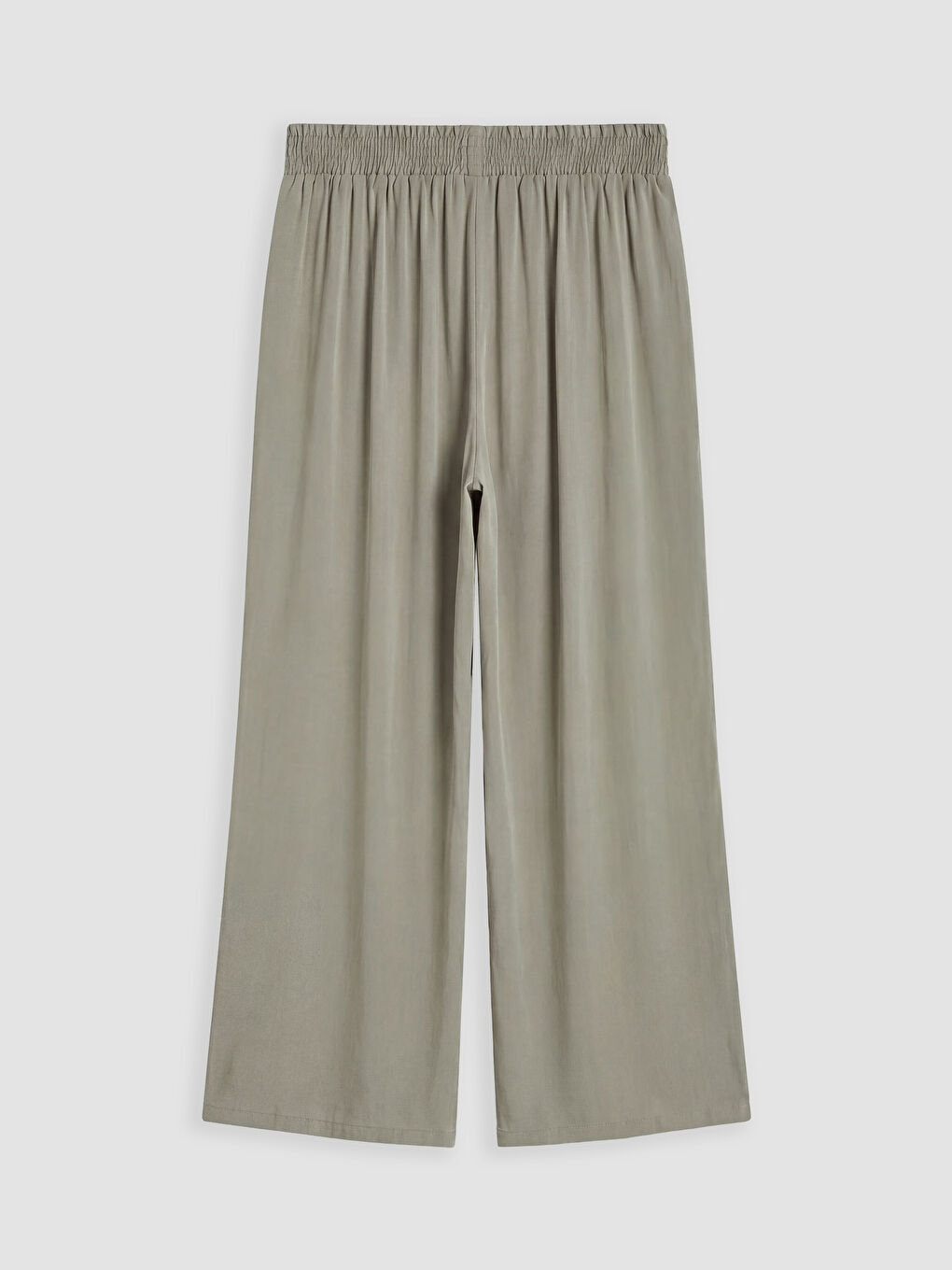 Haki Beli Lastikli Geniş Paça Kadın Pantolon-1