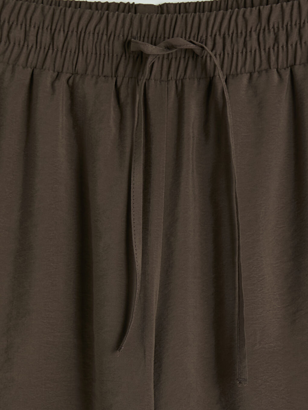 Kahverengi Beli Lastikli Modal Karışımlı Kadın Pantolon-2