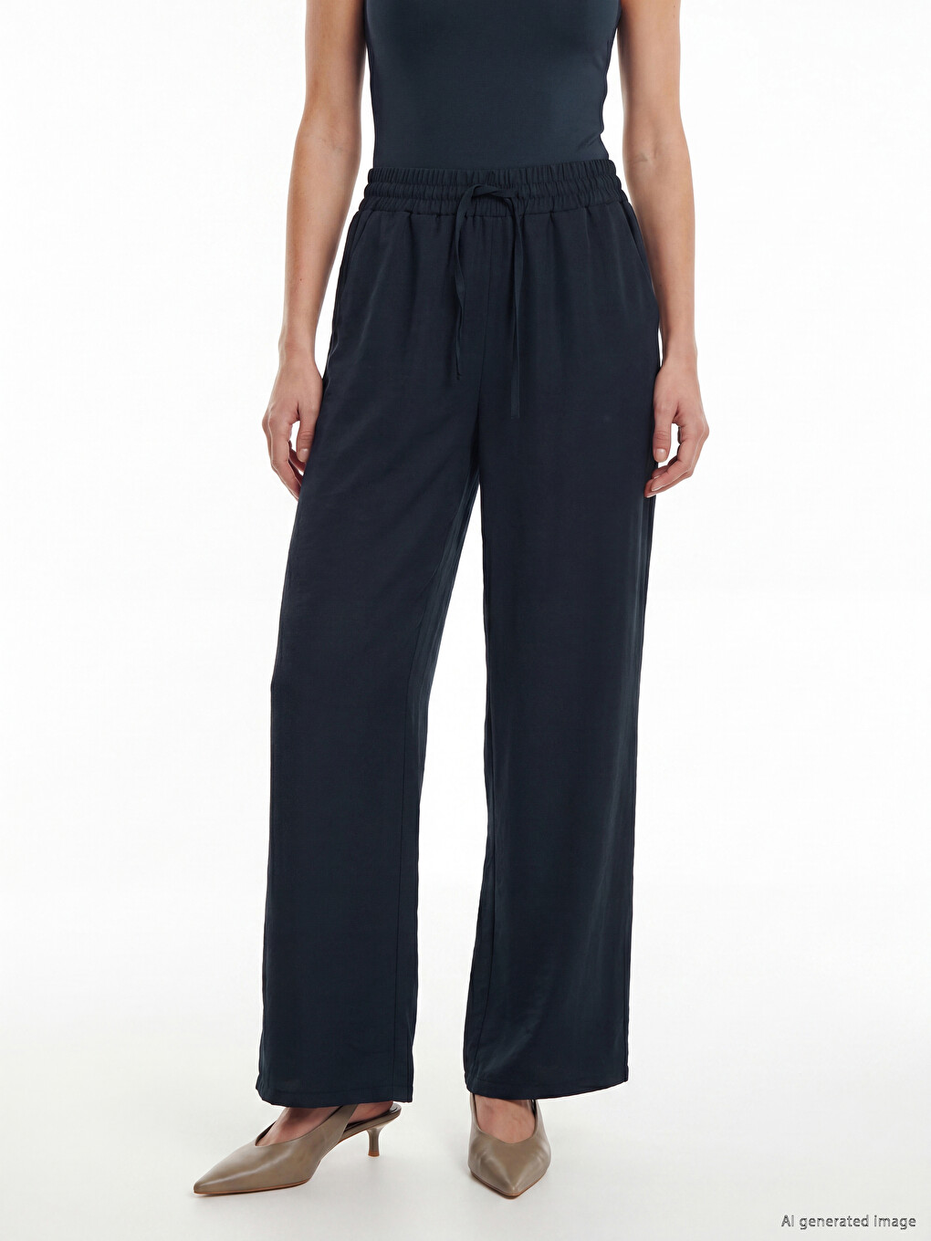 Elastic Waist Modal Blend Women's Trousers-1