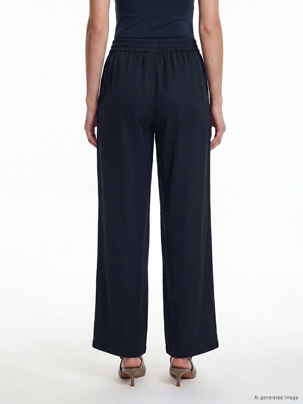Elastic Waist Modal Blend Women's Trousers-3