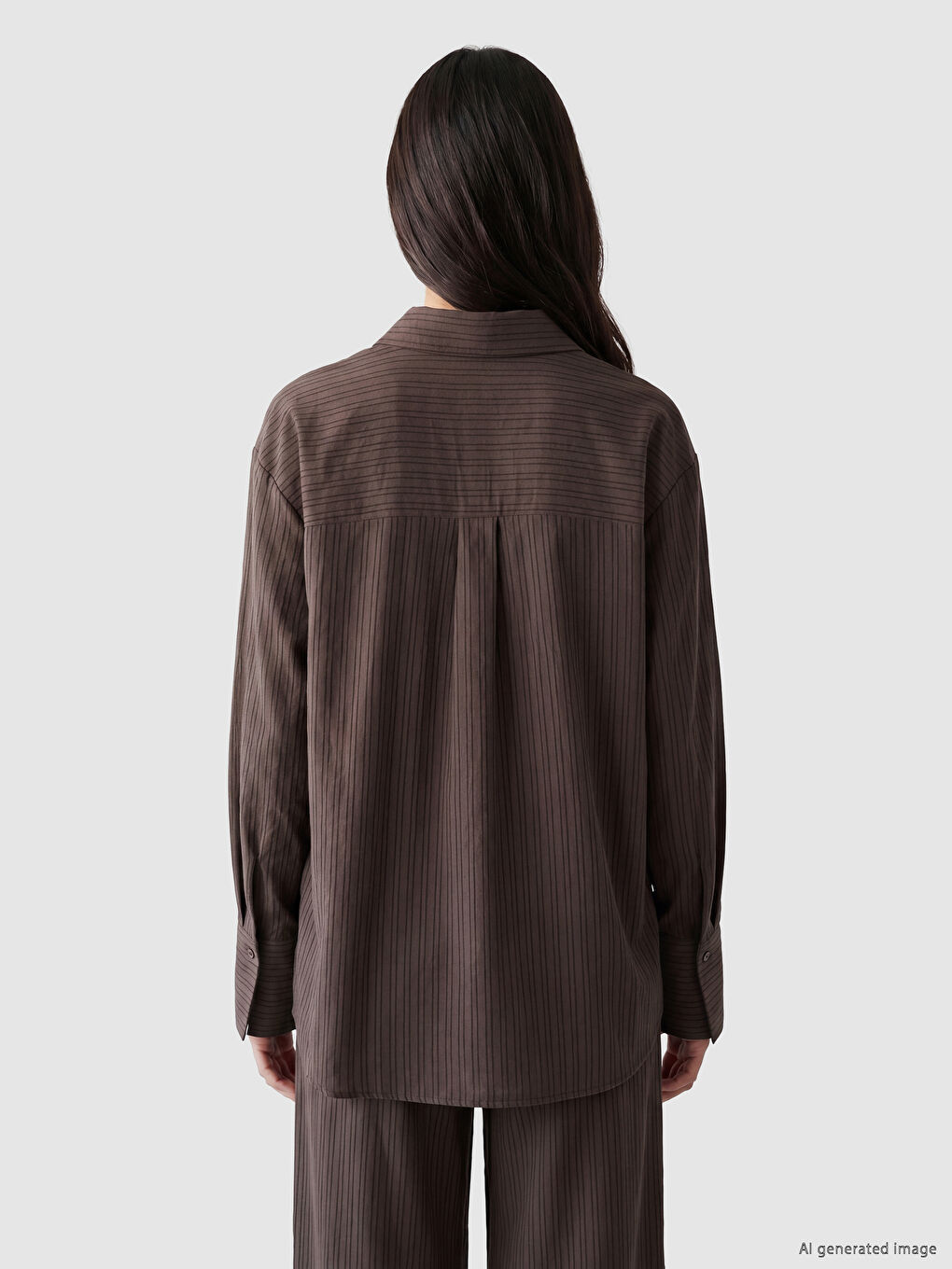 Striped Oversize Women's Shirt-3