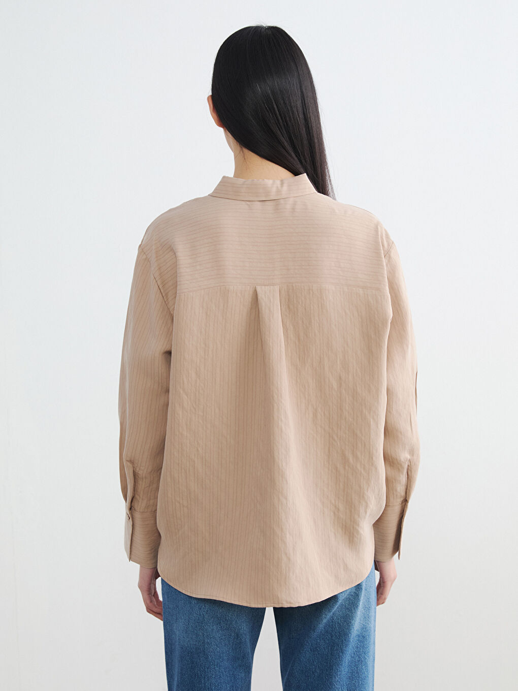 Prugasta oversize ženska košulja-3