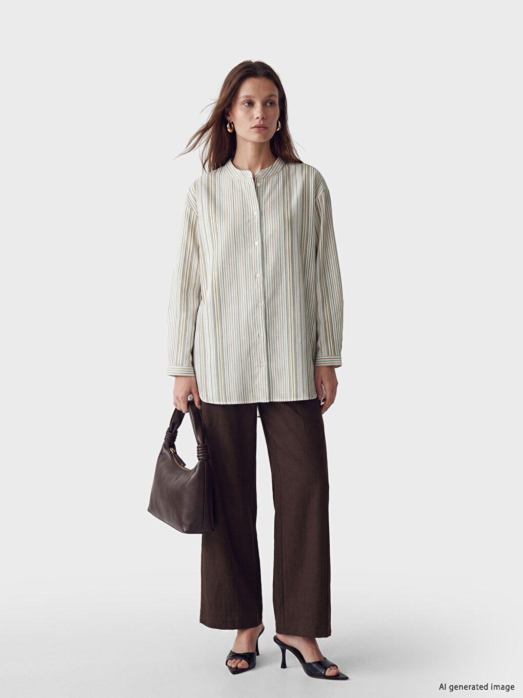 Linen Blend Women's Shirt Tunic-1