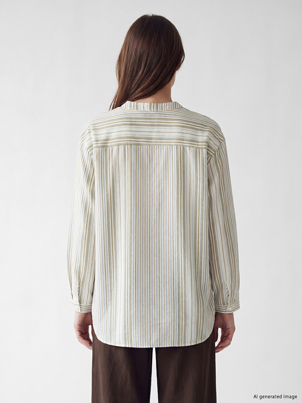 Linen Blend Women's Shirt Tunic-3