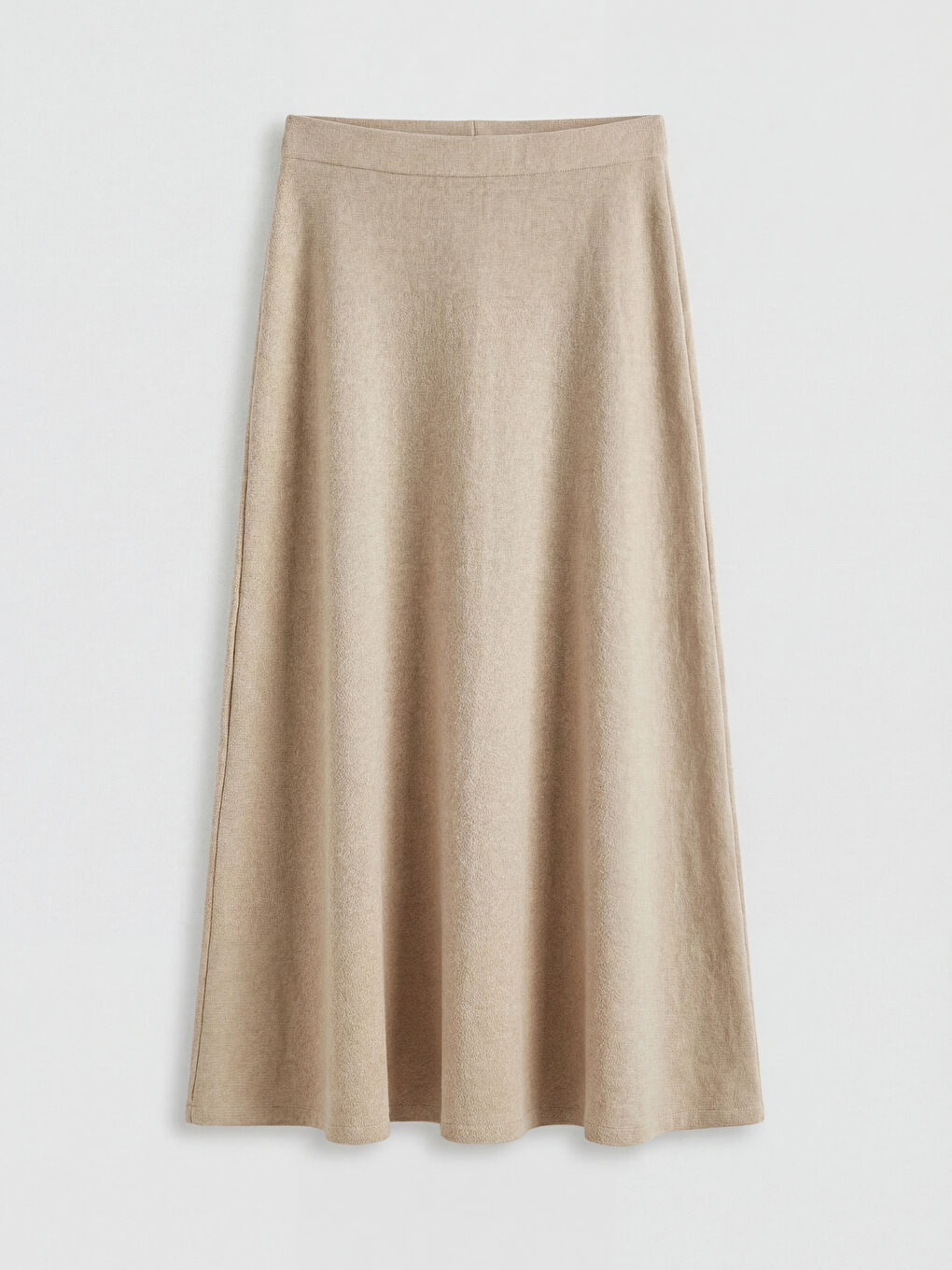 Bej Beli Lastikli Kloş Etek