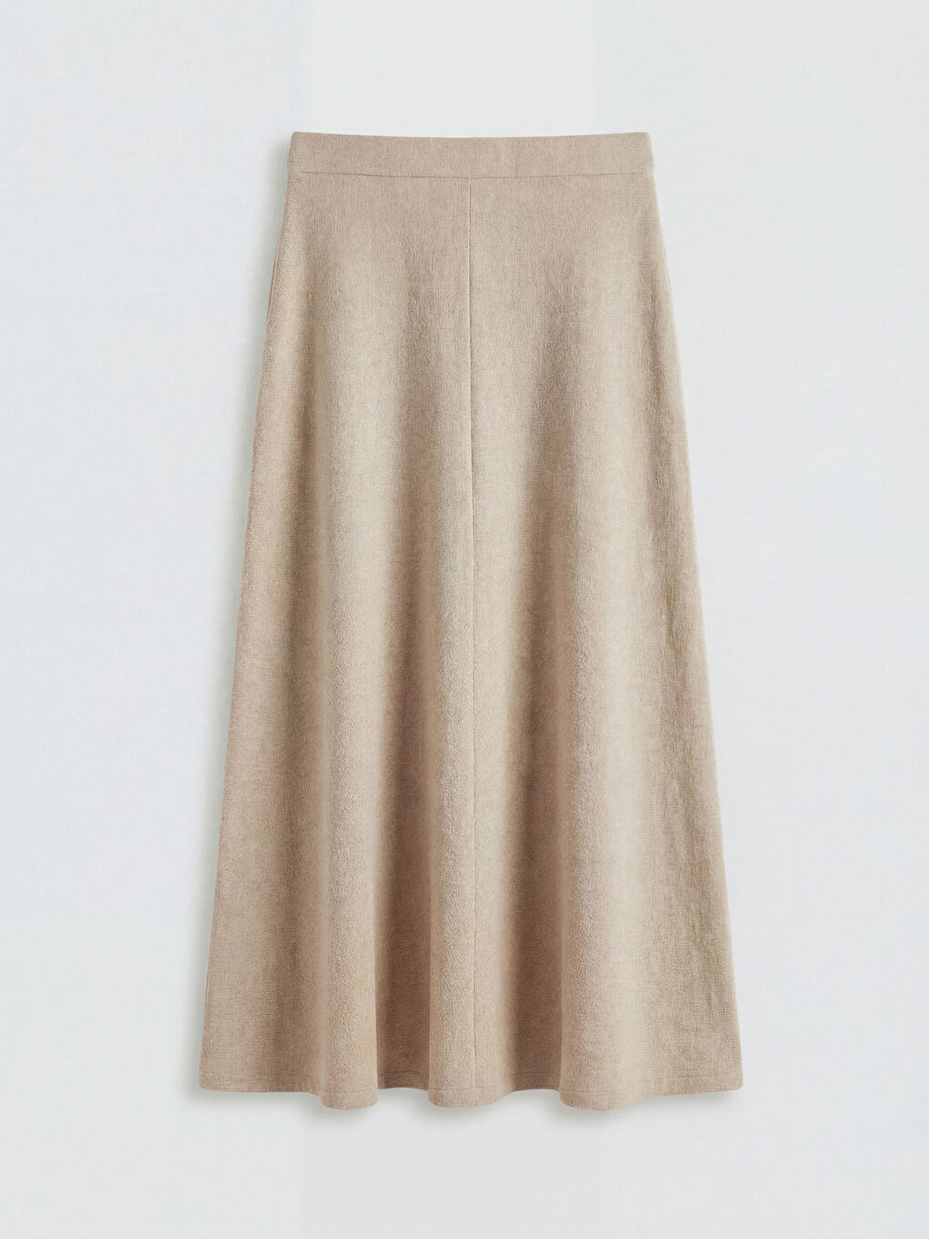 Bej Beli Lastikli Kloş Etek-1