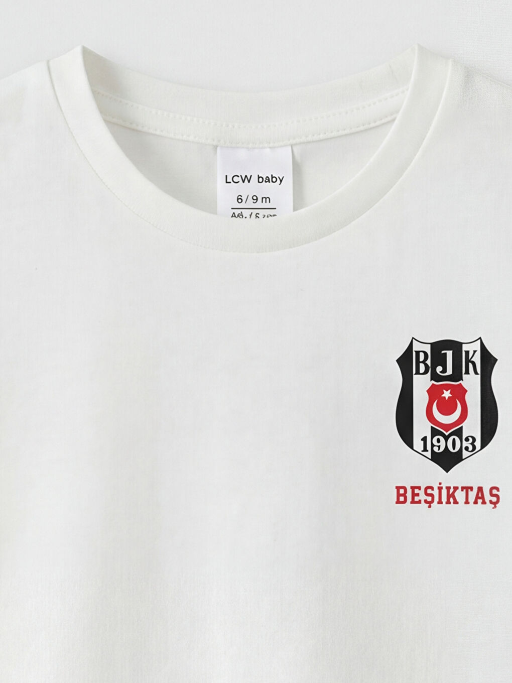 Beyaz Bisiklet Yaka Beşiktaş Baskılı Erkek Bebek Tişört-2