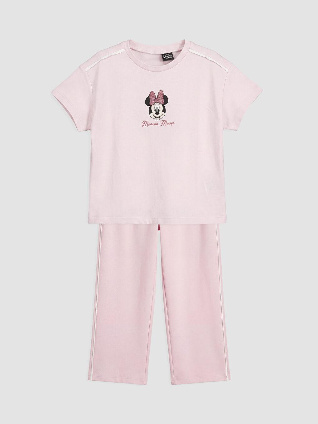 Pembe Minnie Mouse Baskılı Kız Çocuk Takım