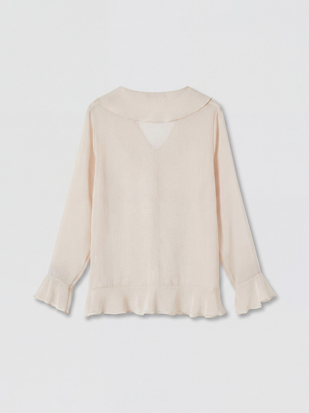Women's Plus Size V-Neck Frilled Blouse-5