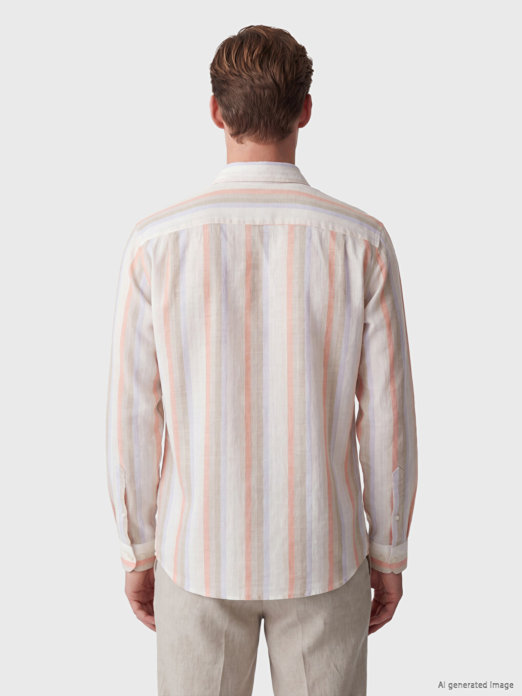 Regular Fit Striped Poplin Men's Shirt-3