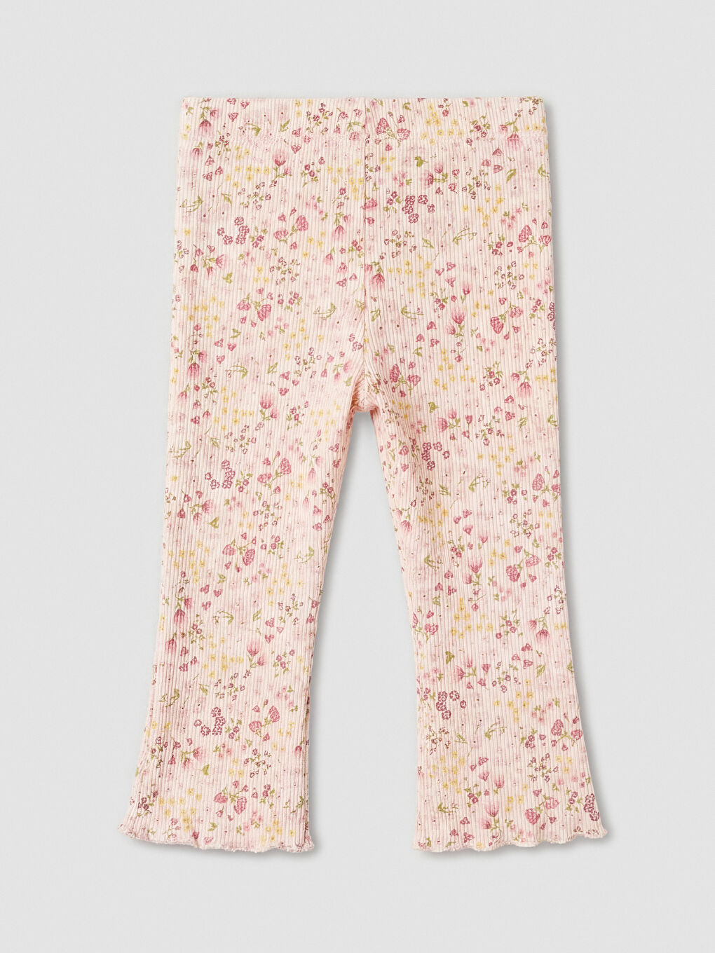 Ekru Çiçekli Kız Bebek Tişört ve Tayt-4