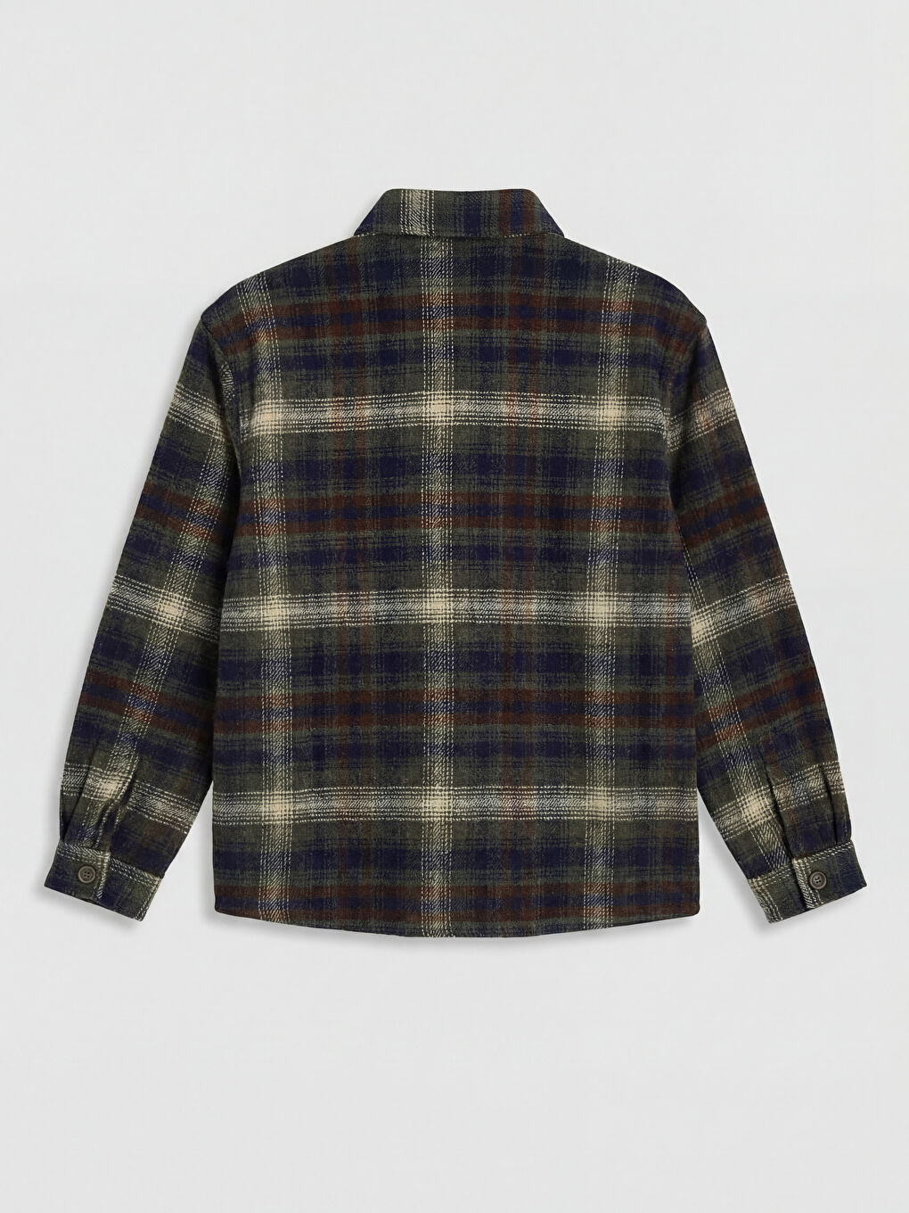 Haki Ekose Erkek Çocuk Oduncu Gömlek-1