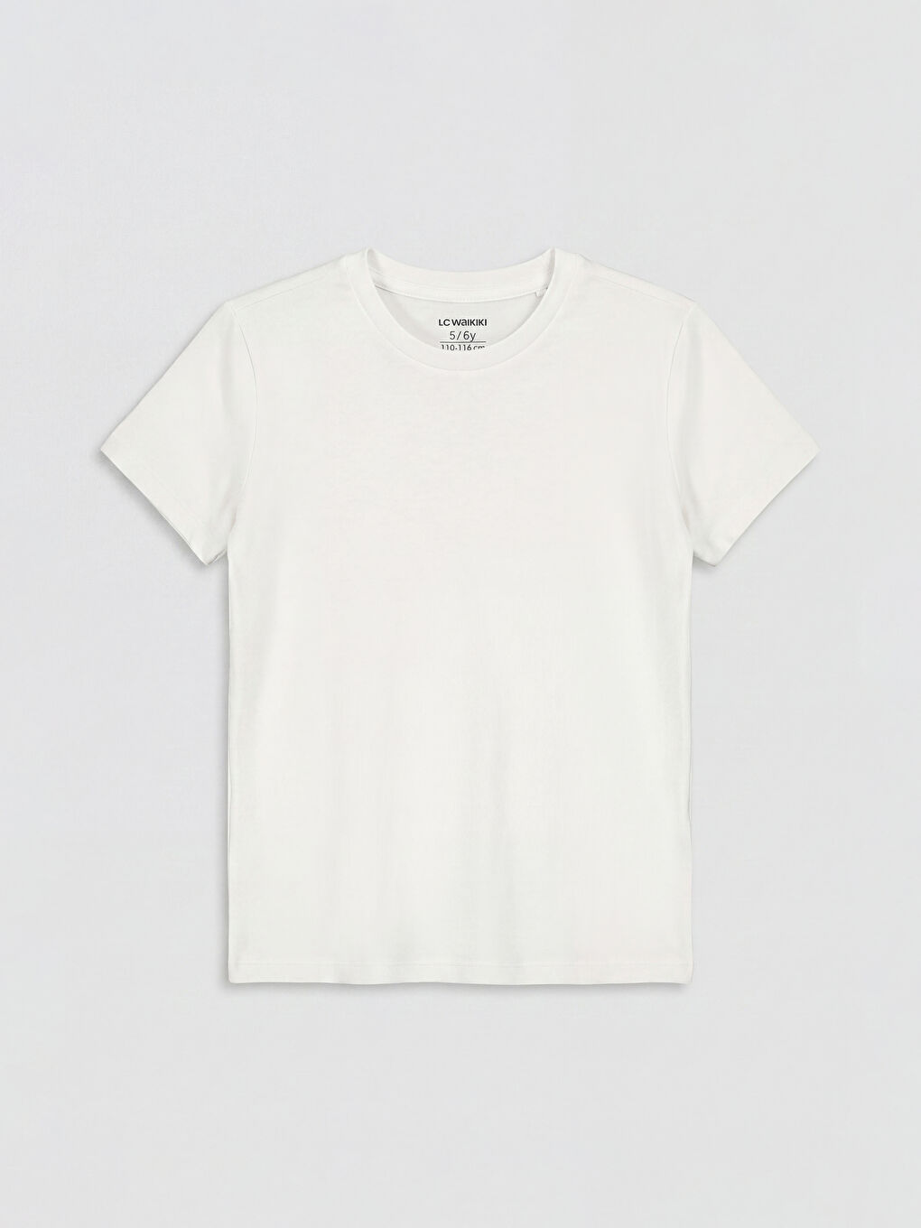 Ekru Bisiklet Yaka Kız Çocuk 3'lü Tişört-2