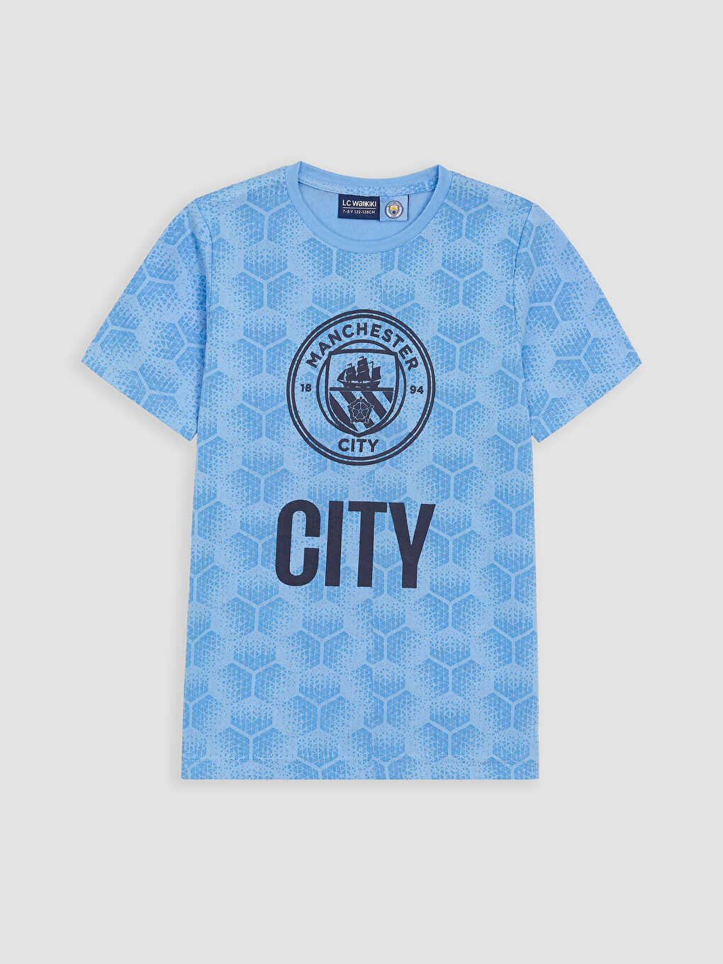 Mavi Manchester City Erkek Çocuk Şortlu Pijama Takımı-1