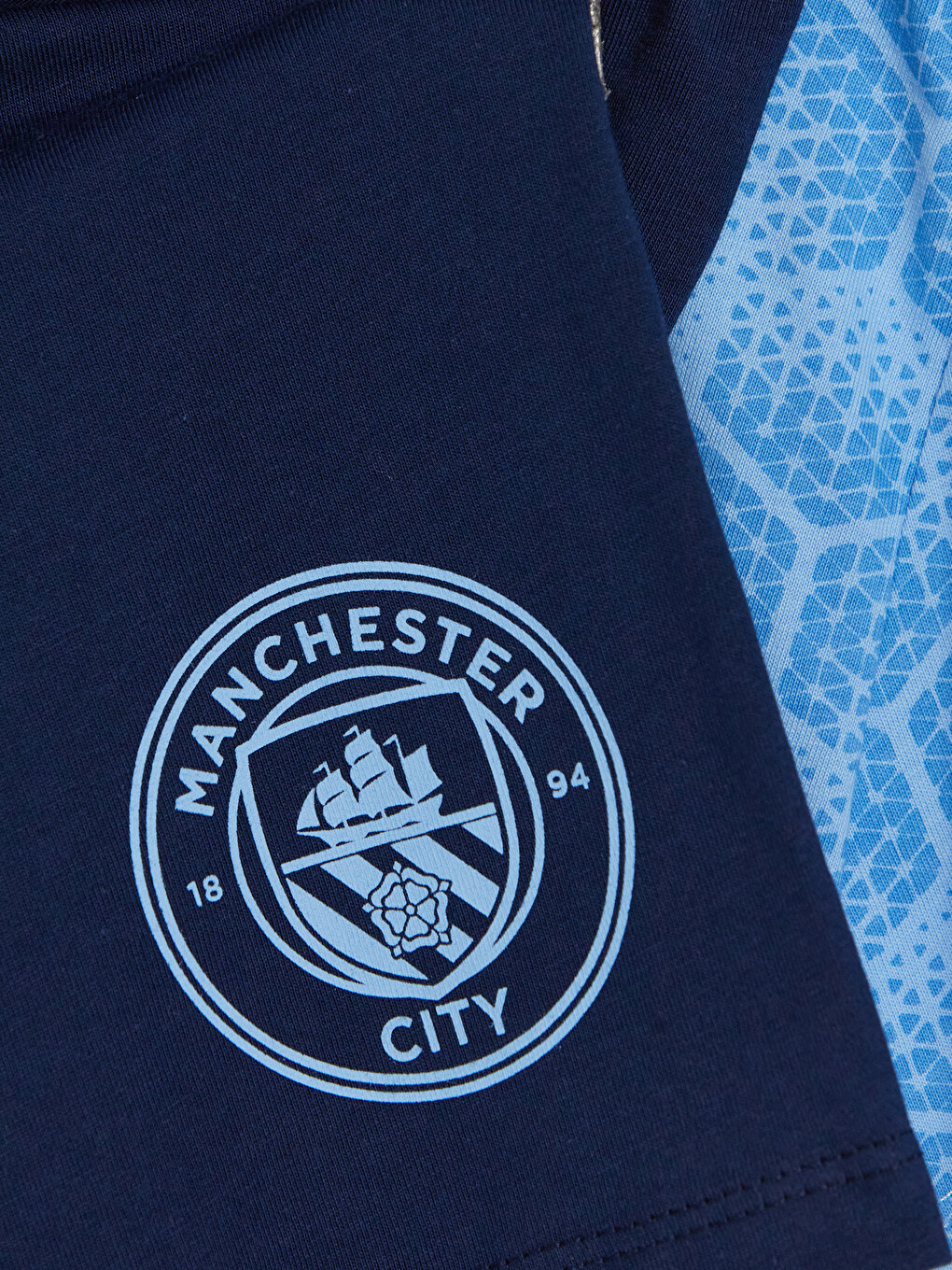 Mavi Manchester City Erkek Çocuk Şortlu Pijama Takımı-6
