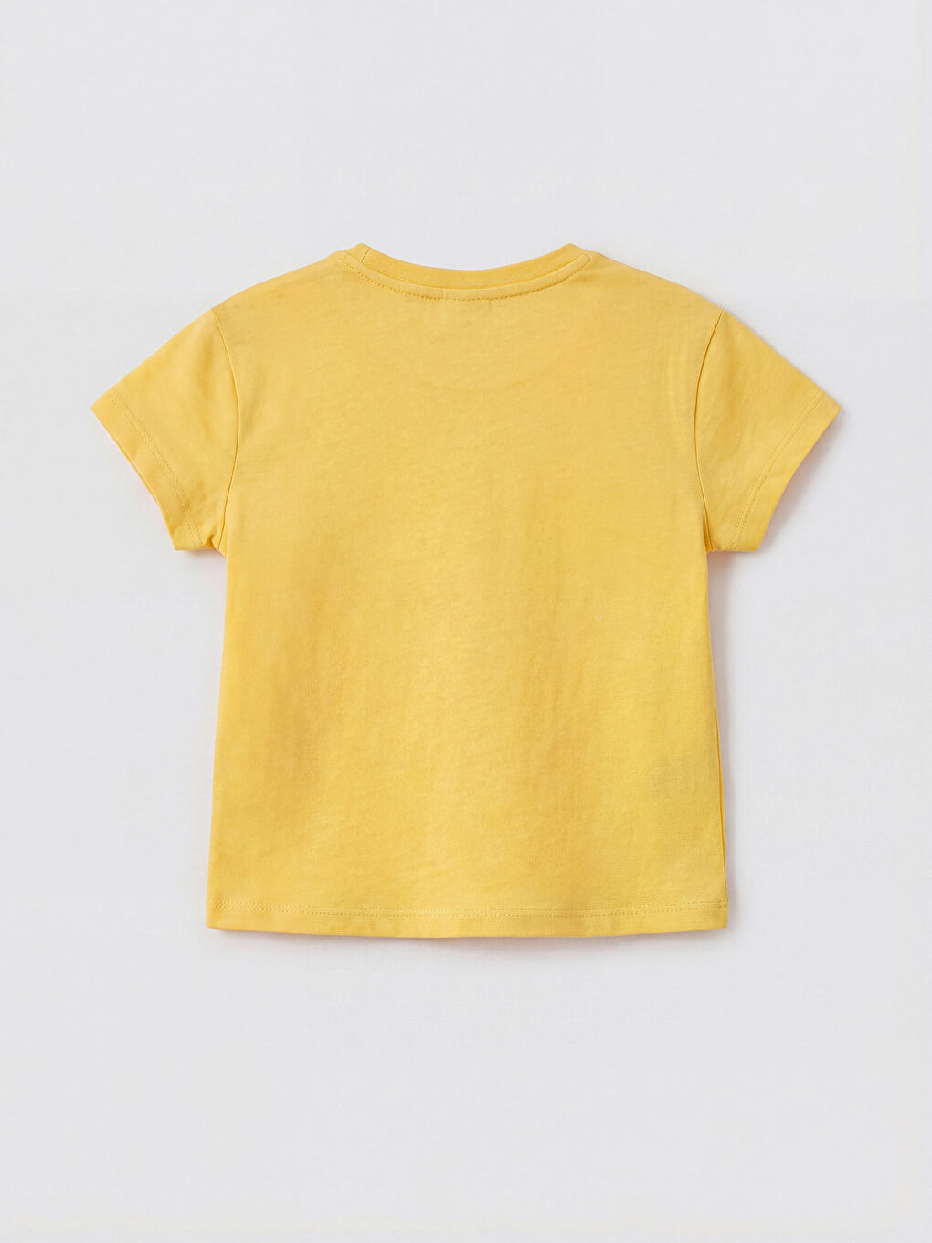 Sarı Bisiklet Yaka Baskılı Kız Bebek Tişört-1