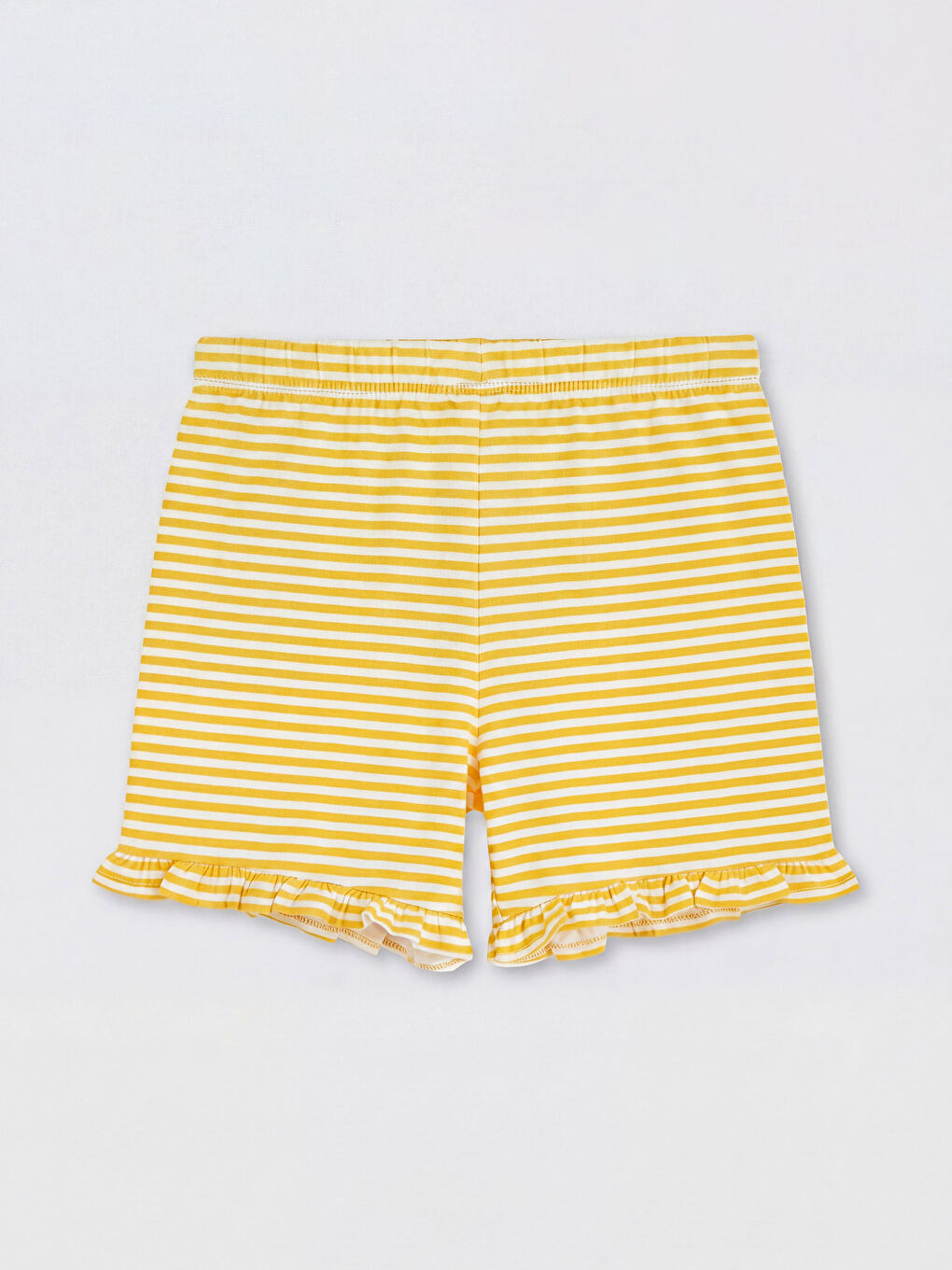 Ekru Çizgili Kız Bebek Şort-1