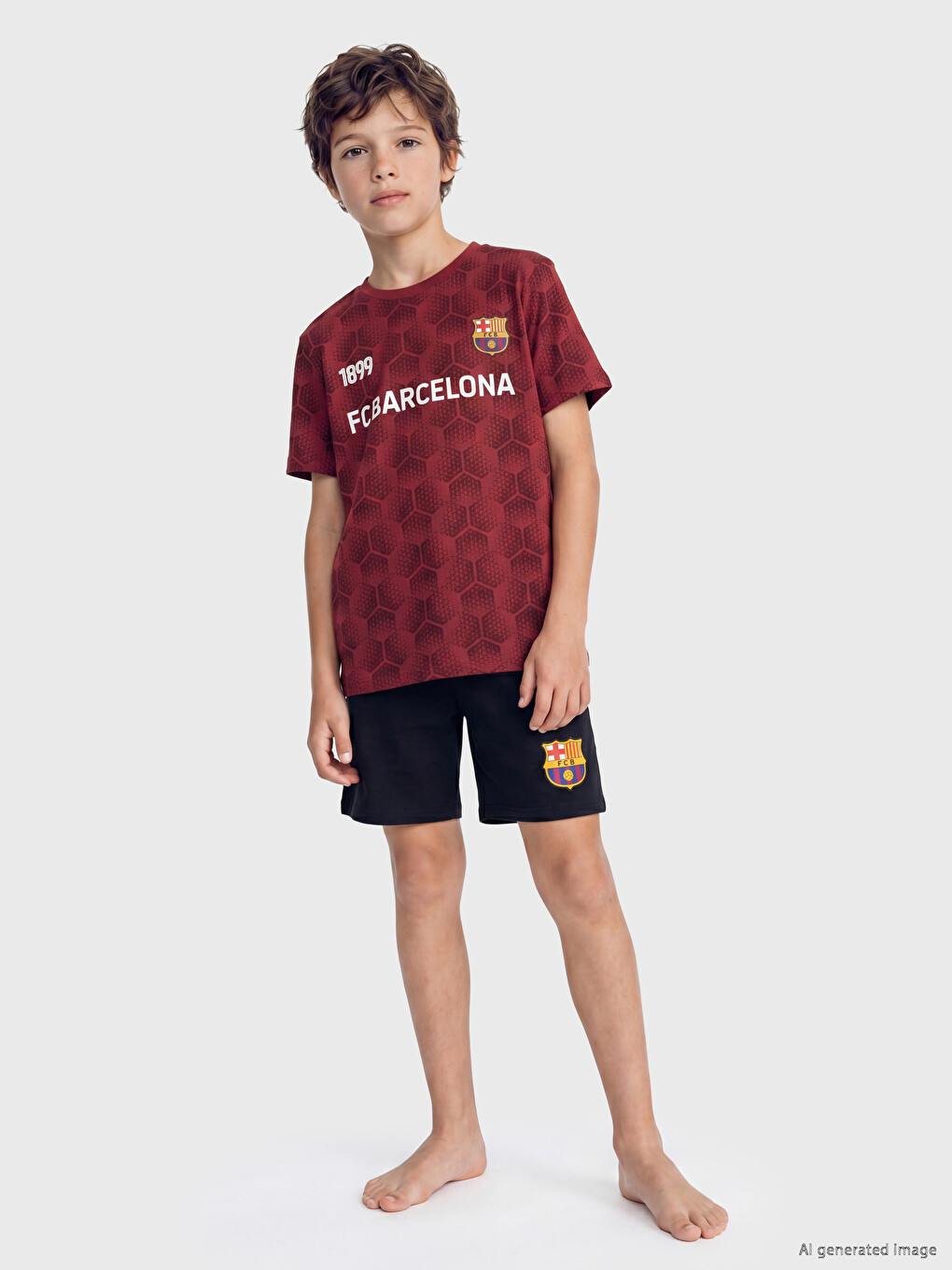 Fc Barcelona Štampani Kratki Pidžama Set Za Dječake-1