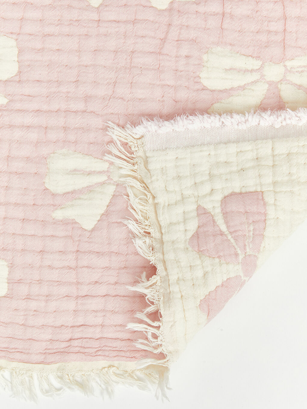 Pembe Fiyonk Desenli Bebek Battaniye 80x80 cm-5