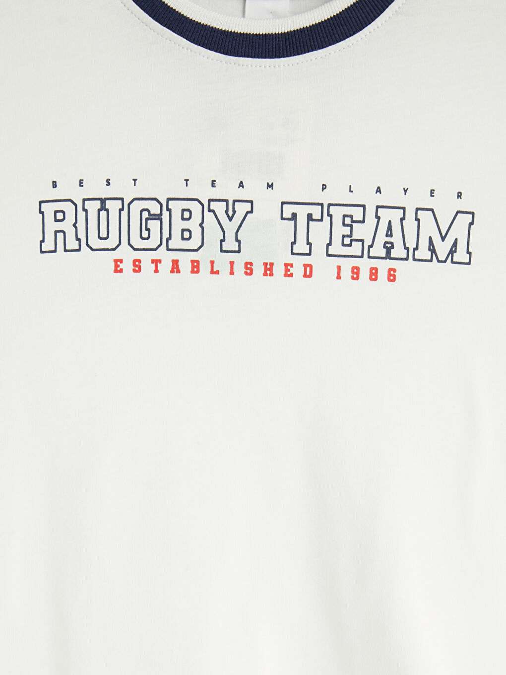 Ekru Bisiklet Yaka Baskılı Erkek Çocuk Tişört-2