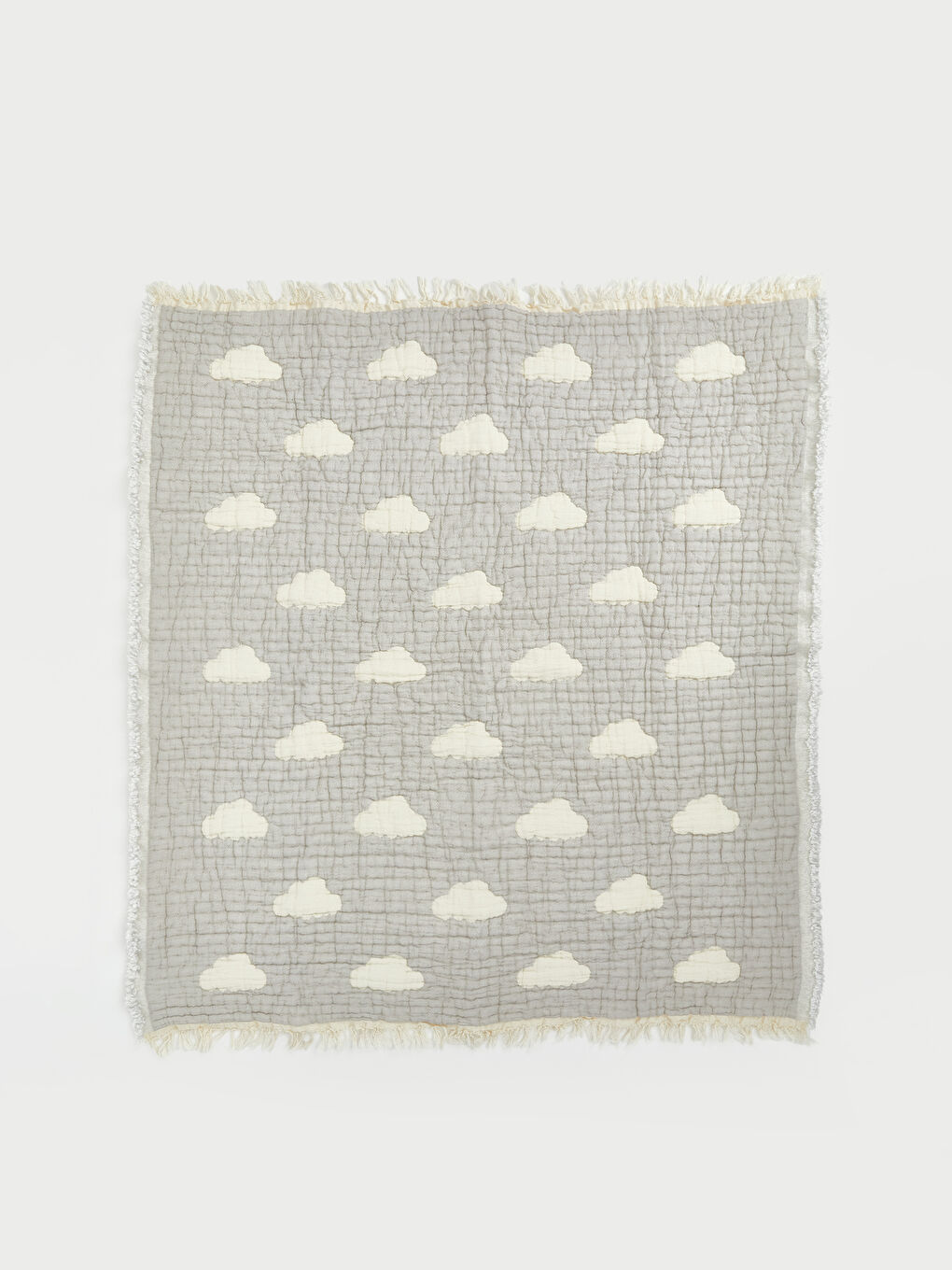 Gri Bulut Desenli Bebek Battaniye 80x80 cm-2