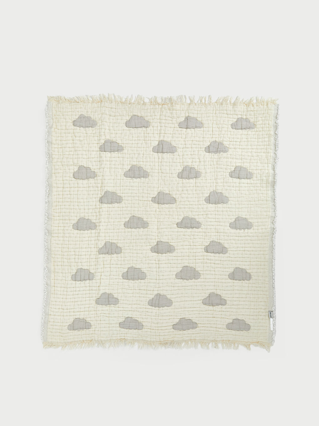 Gri Bulut Desenli Bebek Battaniye 80x80 cm-3