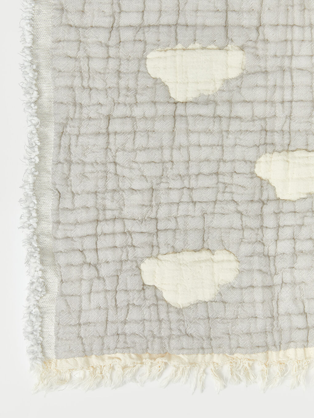 Gri Bulut Desenli Bebek Battaniye 80x80 cm-4