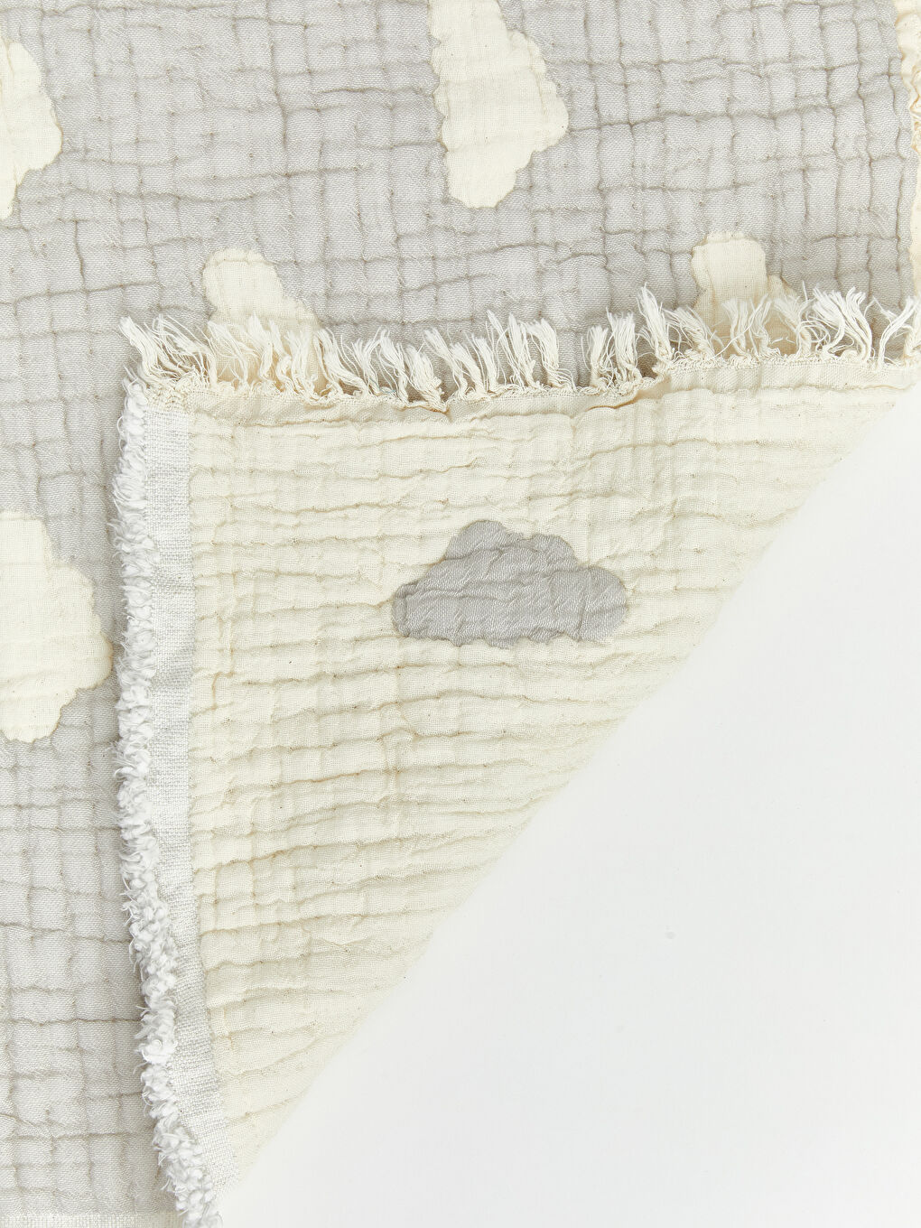 Gri Bulut Desenli Bebek Battaniye 80x80 cm-5