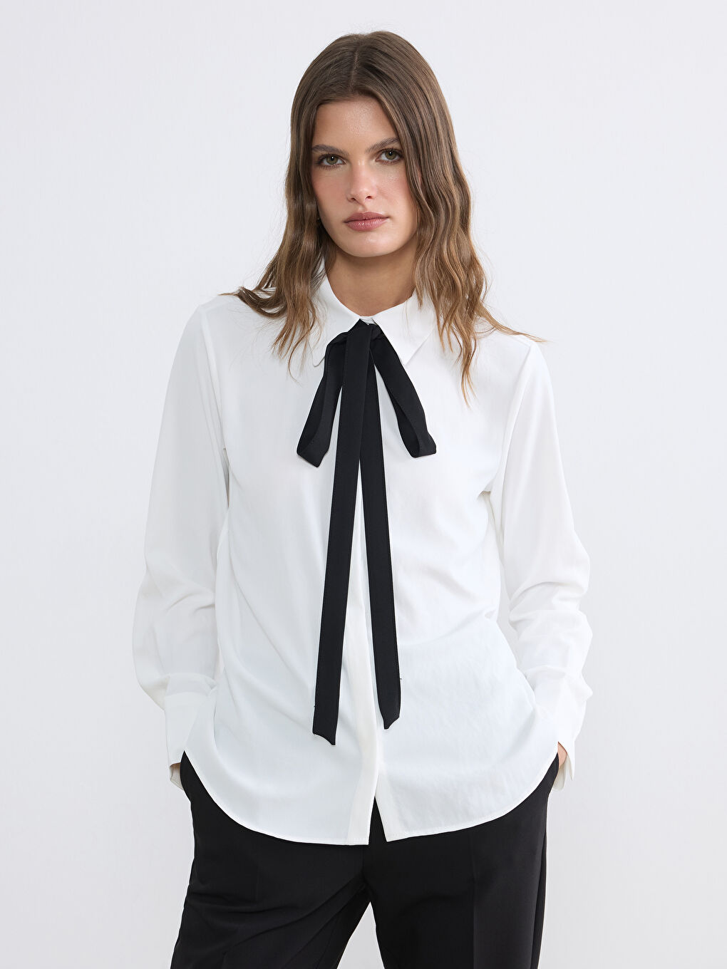 Scarf Detailed Women's Shirt