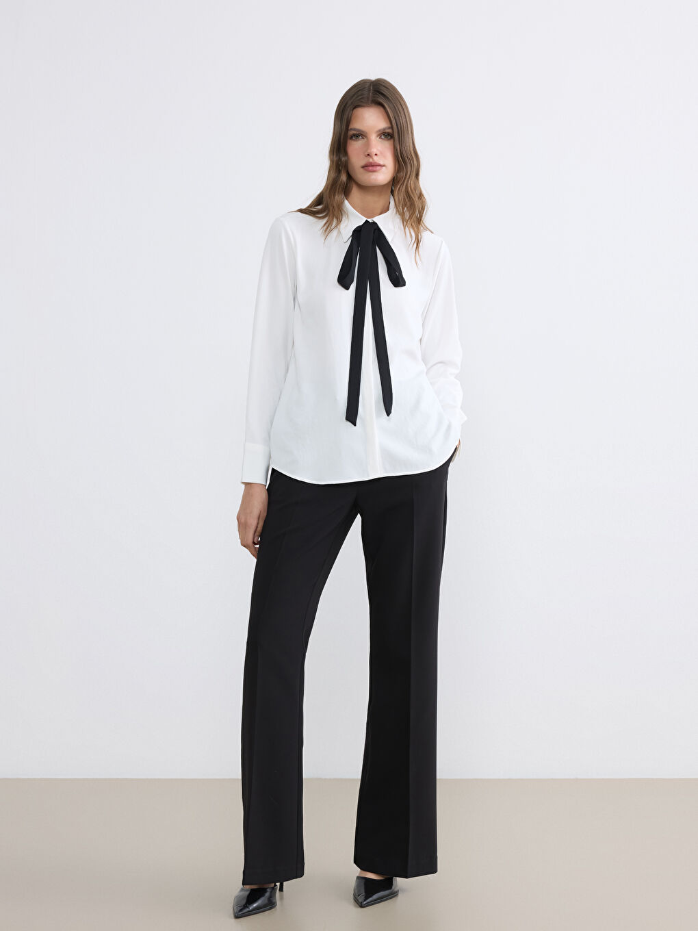 Scarf Detailed Women's Shirt-1