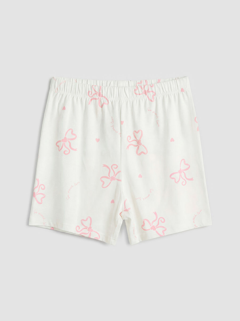 Ekru Fiyonk Baskılı Kız Çocuk Şortlu Pijama Takımı-2