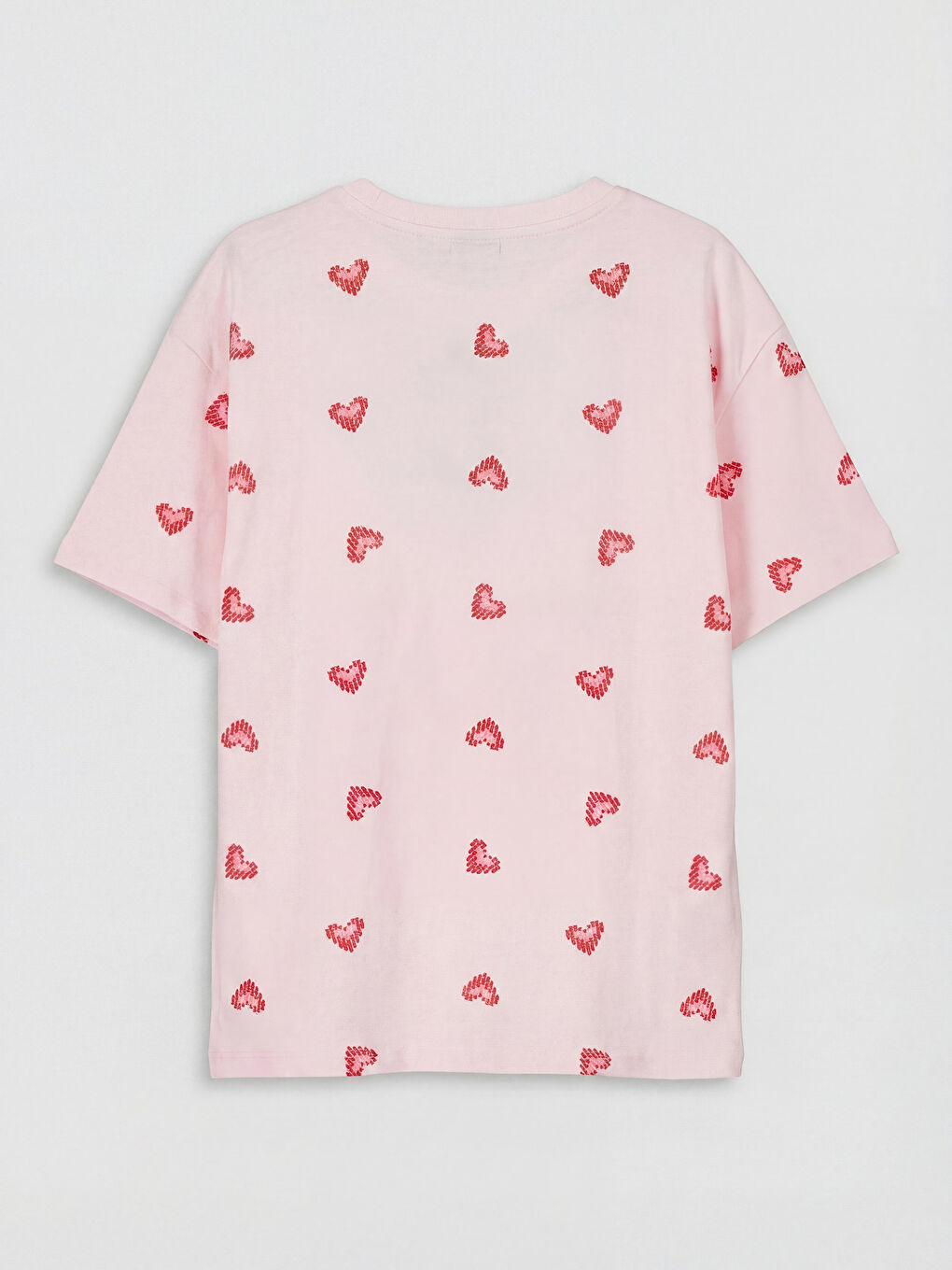 Pembe Kalp Baskılı Kız Çocuk Şortlu Pijama Takımı-2