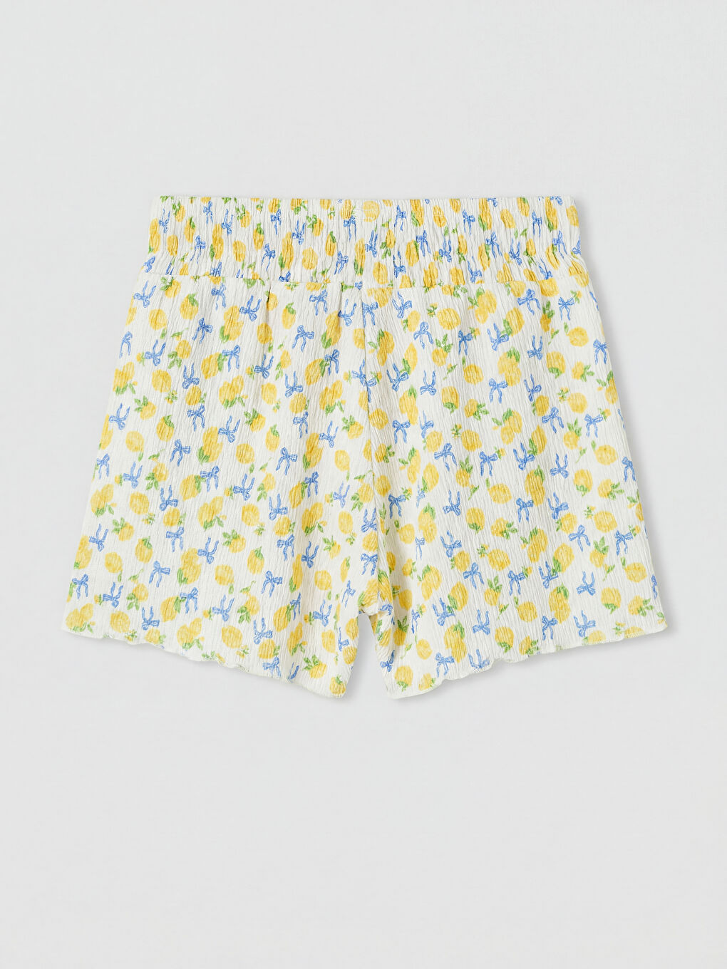 Ekru Desenli Kız Çocuk Şort-1