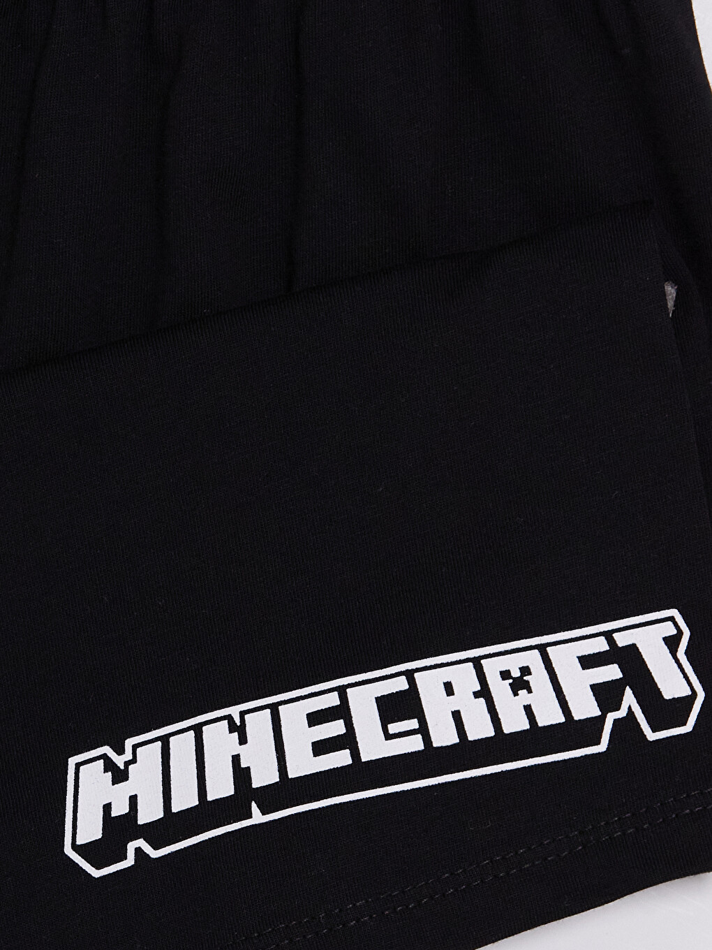 Ekru Minecraft Baskılı Erkek Çocuk Şortlu Pijama Takımı-5
