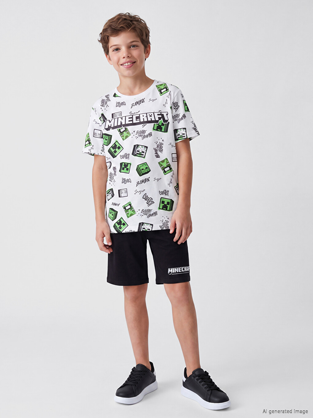 Minecraft Printed Boys' Shortie Pyjamas Set-1