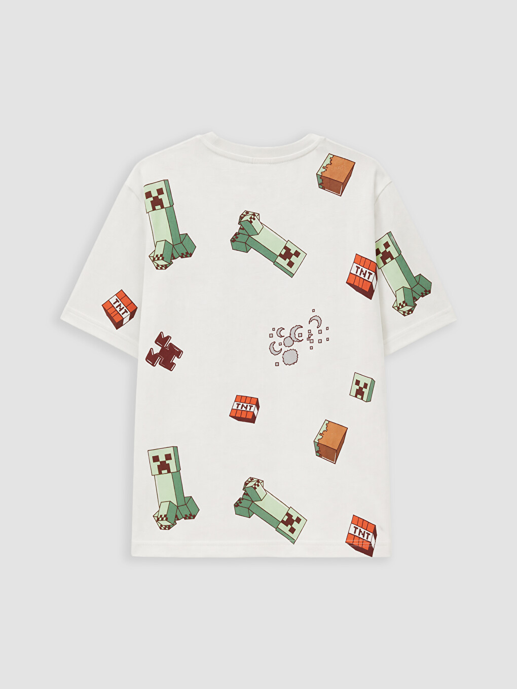 Ekru Minecraft Baskılı Erkek Çocuk Şortlu Pijama Takımı-3
