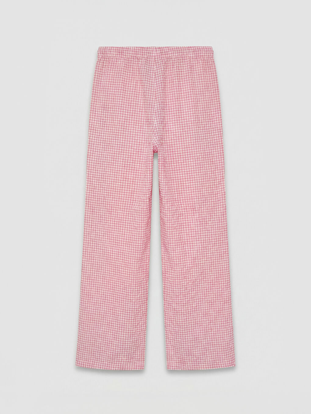 Pembe Loose Fit Ekose Kız Çocuk Pantolon-1